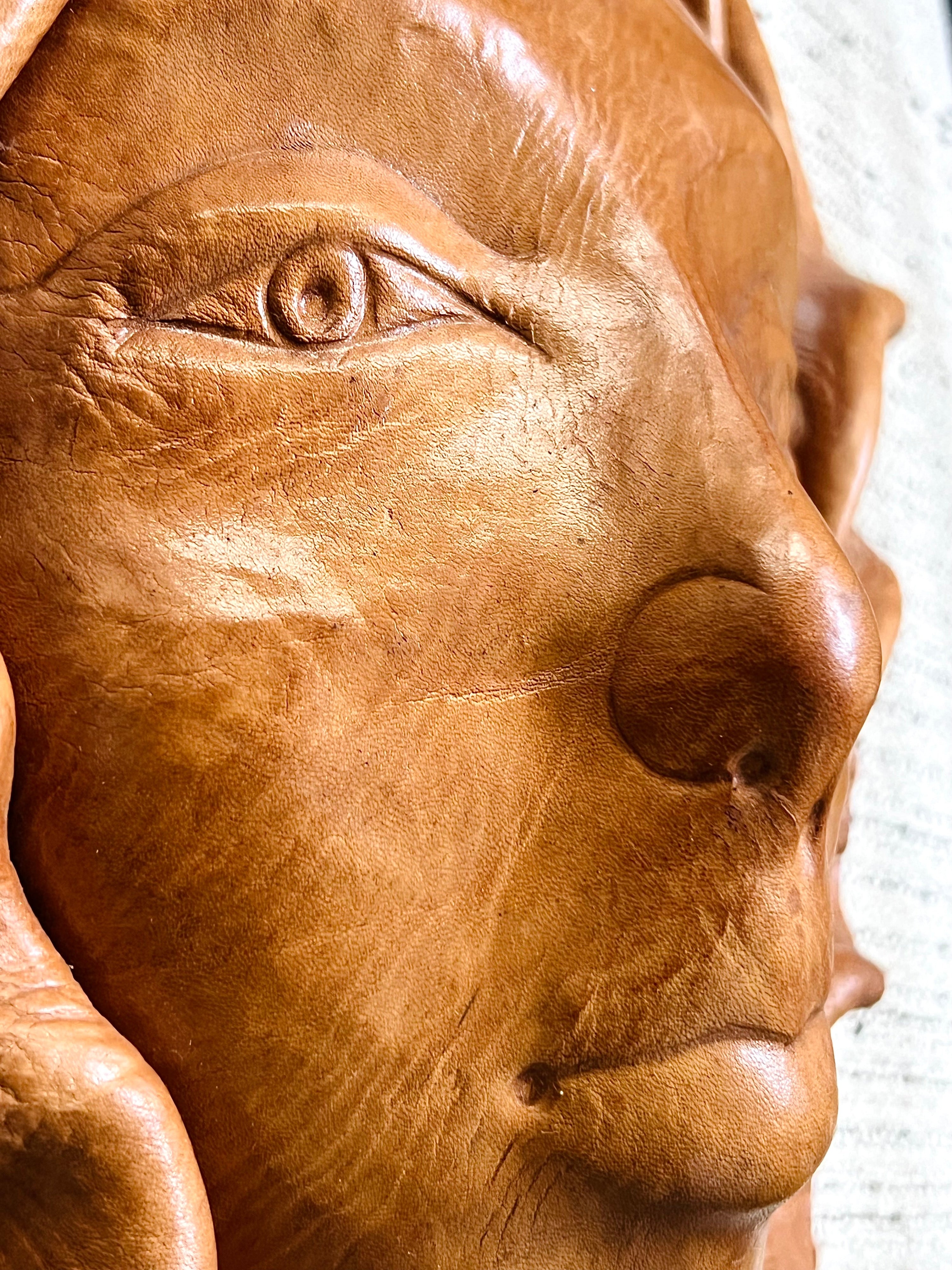 Chestnut Leather Women Face Mask (Vintage)