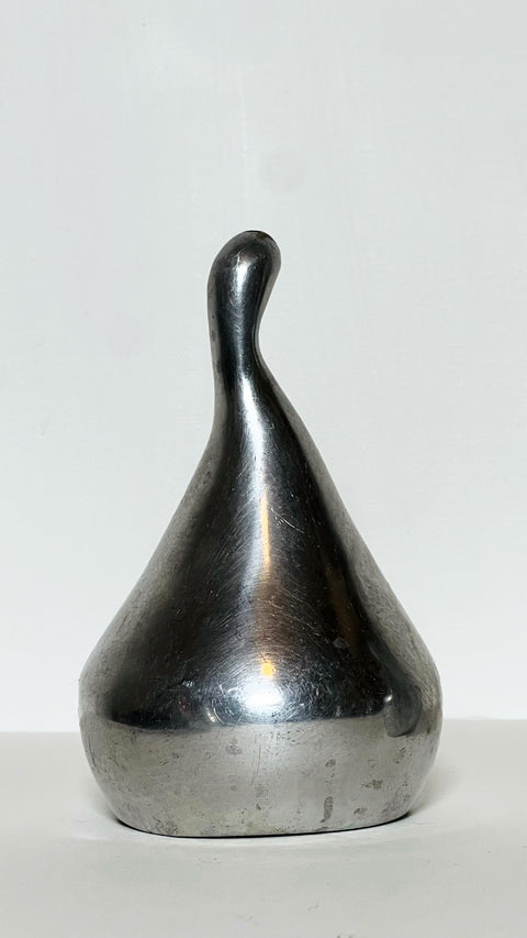 Vintage Mid-Century Modern Aluminum Pear Sculptures — Set of 3