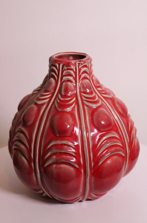 Art Deco Revival Relief Pottery Vase