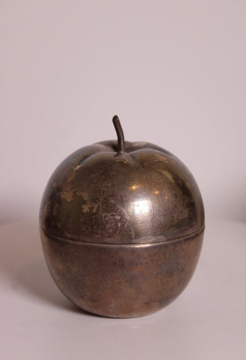 Silverplate Apple Lidded Box Reed and Barton