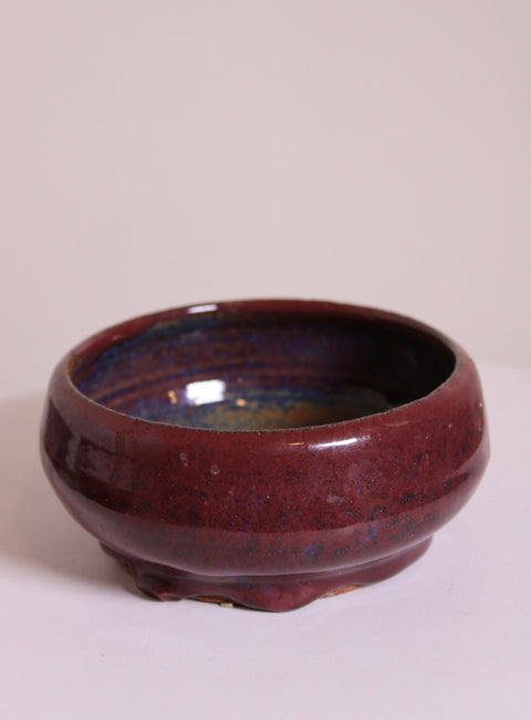 Oxblood Footed Centerpiece Bowl