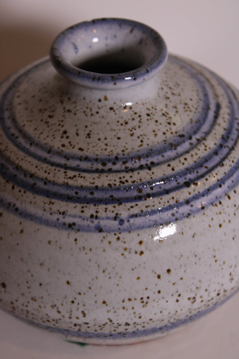 Signed Studio Pottery Palm Tree Bud Vase |