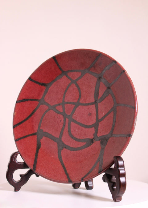 Abstract Red Charger Plate