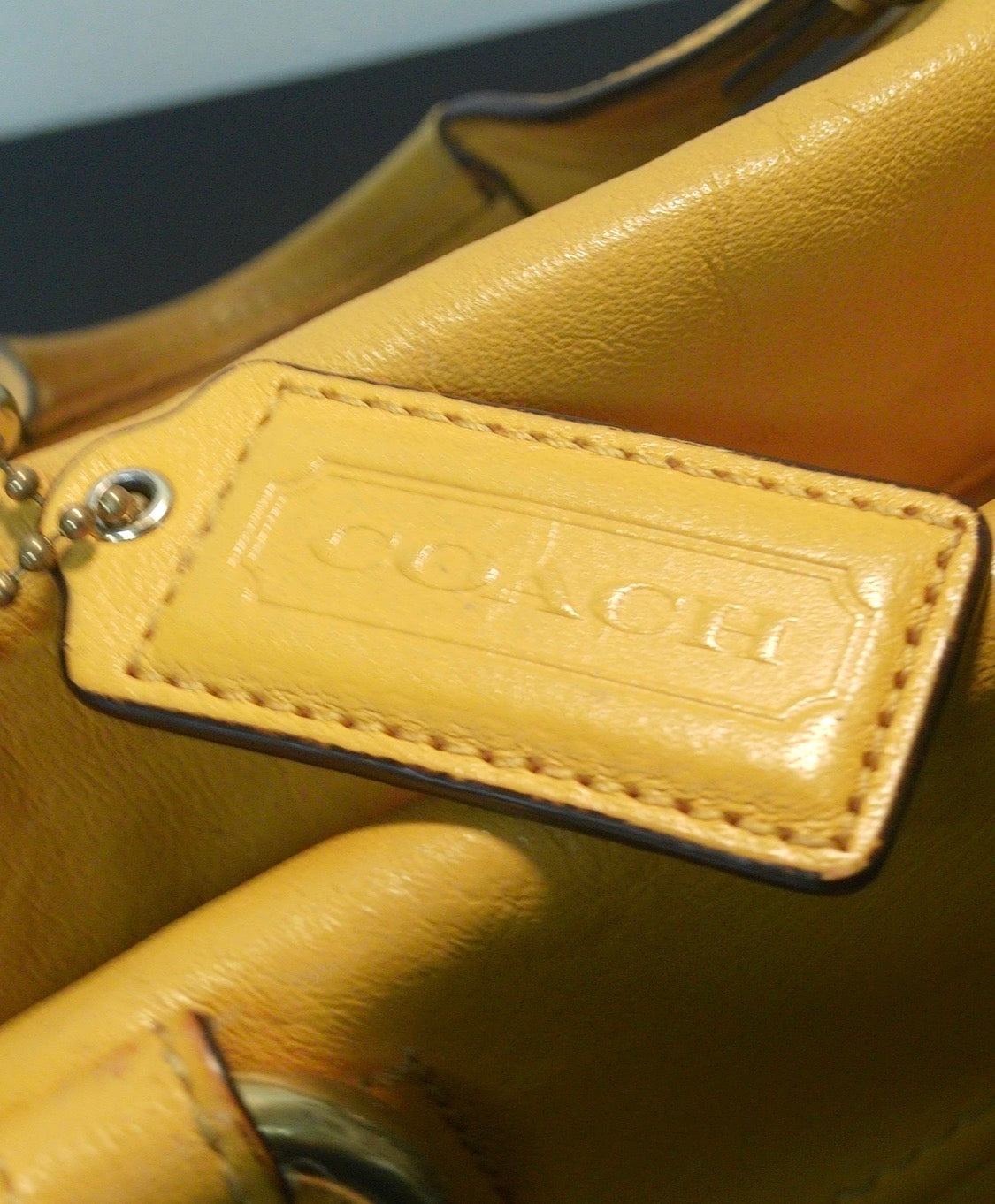 Pre Owned Coach Yellow Leather Satchel | Gold Hardware Pleated Shoulder Bag | Soft Slouch Vintage Handbag