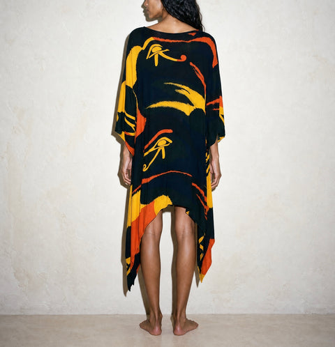 Vintage Black Abstract Print Tunic