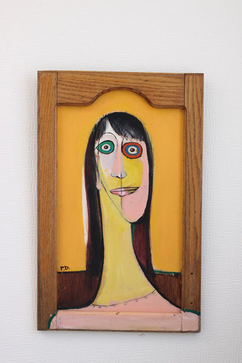 Framed Stylized Woman Portrait Artwork — product detail
