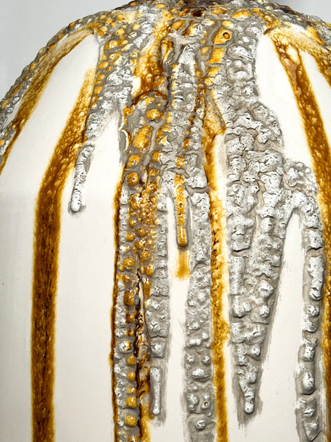 Carmel and Cream Jumbo Mid-Century Modern Table Lamp