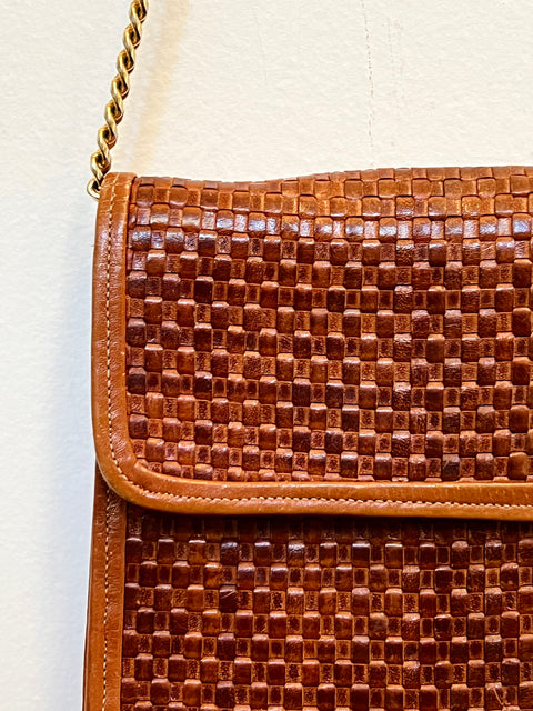 Brown Woven Shoulder Bag in Rodo Style — product detail