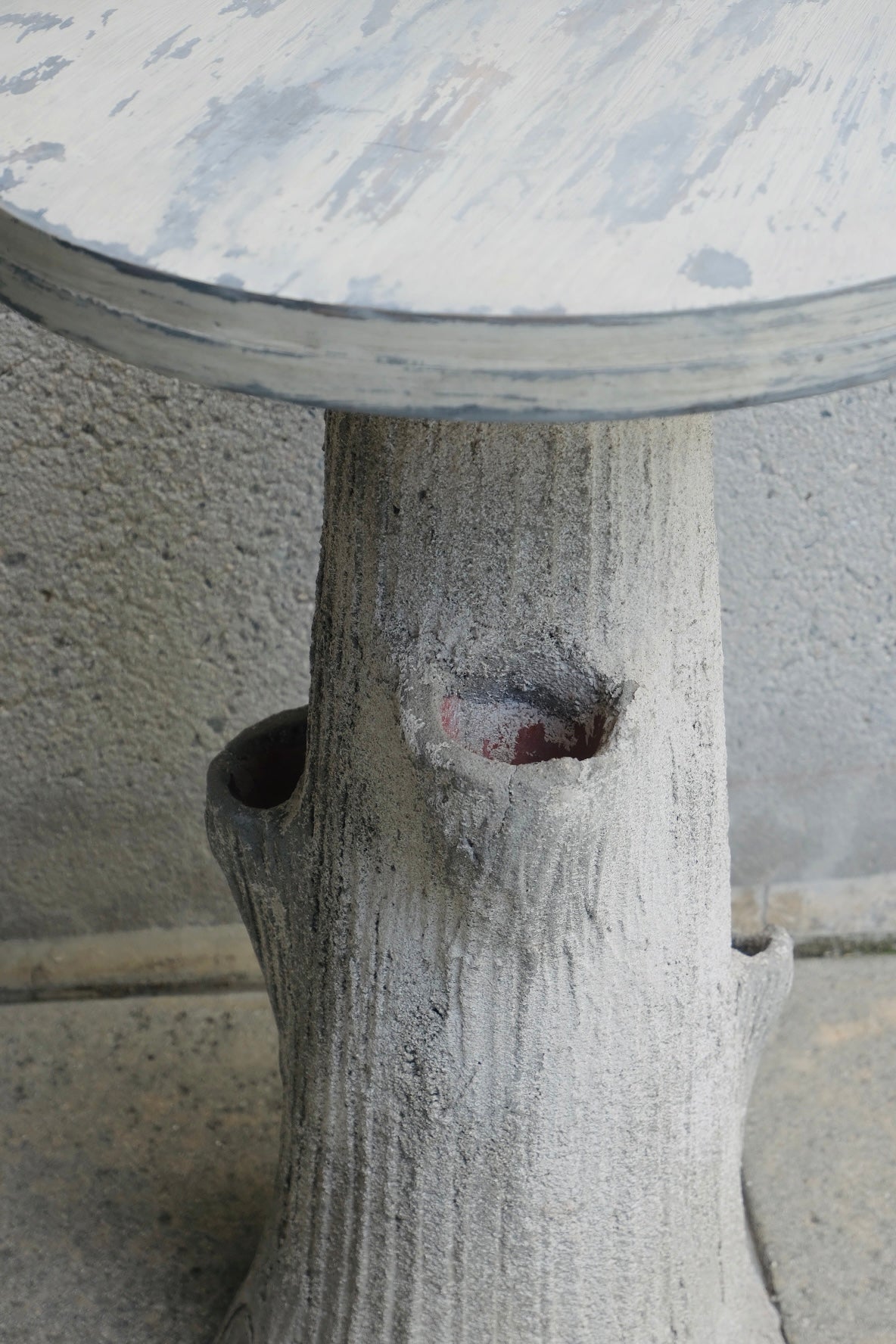 Faux Bois Tree Stump Side Table (Vintage)