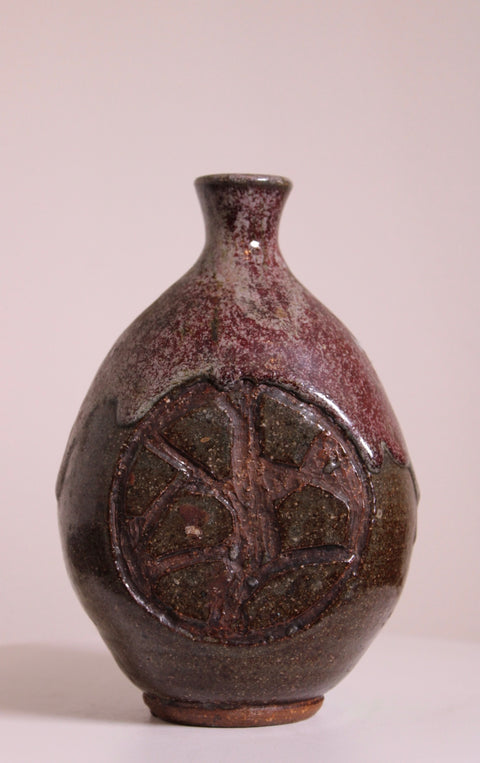Vintage Maroon Studio Pottery Bud Vase | Handmade Ceramic Vase