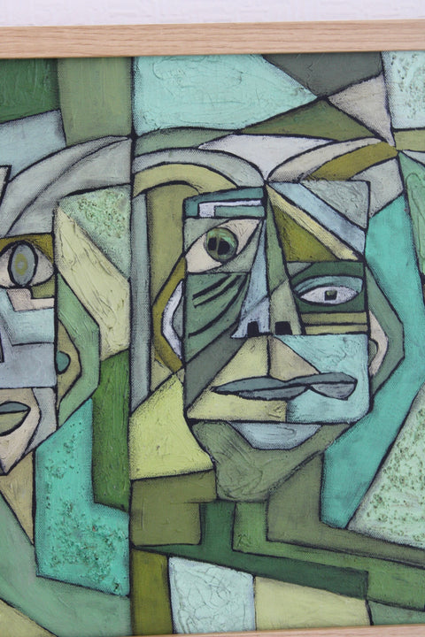 Angela Dickerson Emerald Conversation Original Framed Artwork