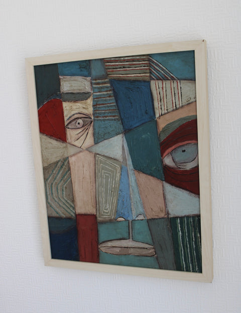 Angela Dickerson Side Eye in Blue Original Framed Artwork