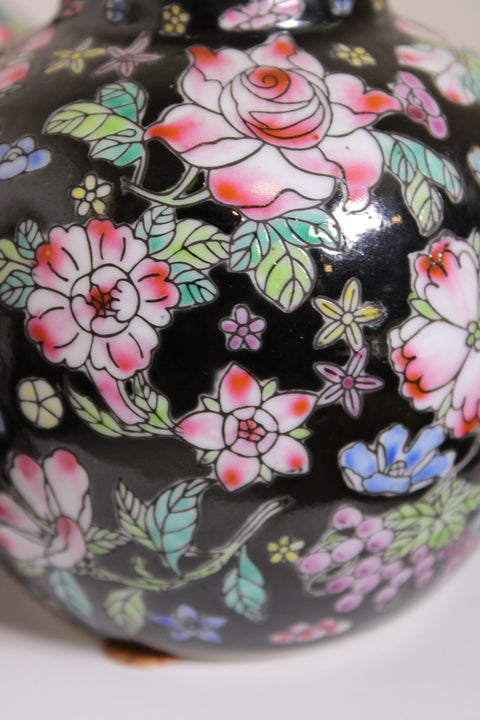 Vintage Chinese Floral Ginger Jars - Pair