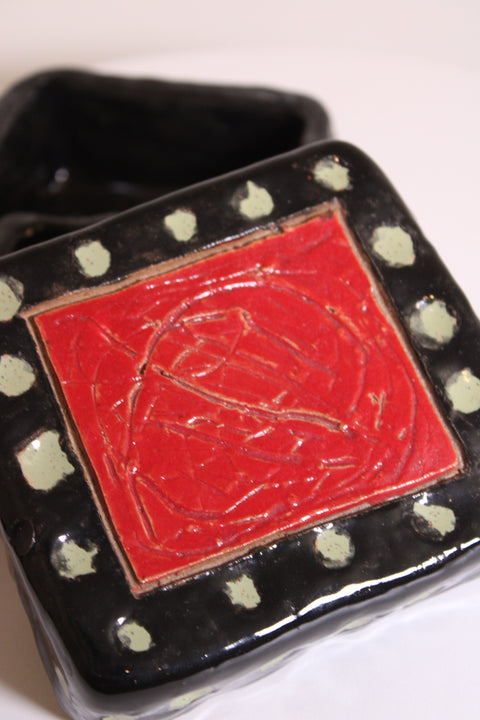 Abstract Studio Pottery Covered Box