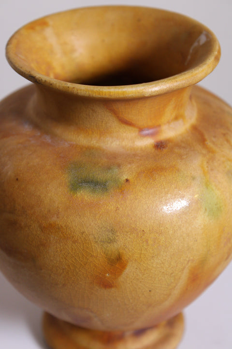 Mustard Yellow Footed Ceramic Vase