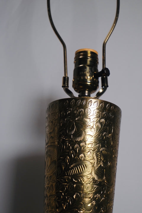 Vintage Tall Moorish Polished Brass Decorative Lamp