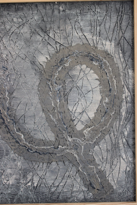 Angela Dickerson Charcoal Loop Original Framed Artwork