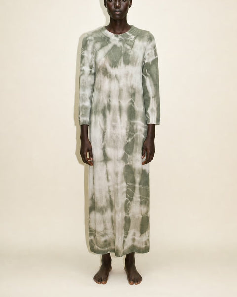 Vintage Sage Tie-Dye Knit Dress