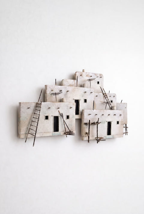 Curtis Jere Metal Wall Sculpture Adobe Pueblo Archite