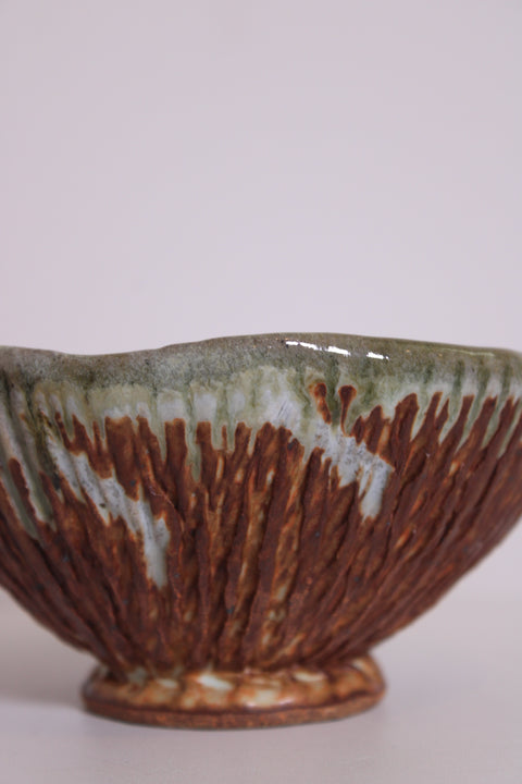 Drip Glaze Studio Pottery Bowls with Handle | Handcrafted Ceramic