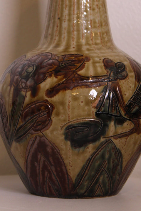 Long Floral Studio Pottery Bottle