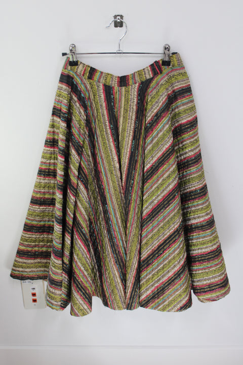 Vintage Multicolor Striped Full Skirt