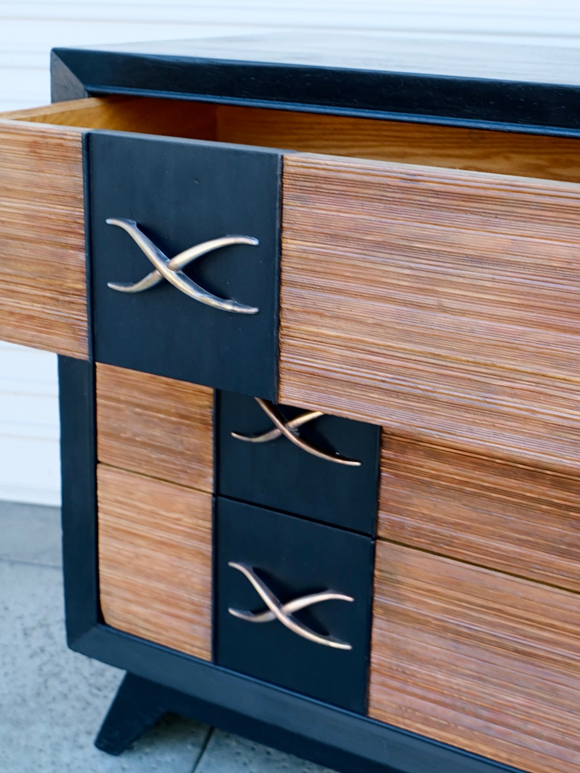 Dark Walnut and Brass Dresser by Paul Frankl for Brown Saltman (Vintage)