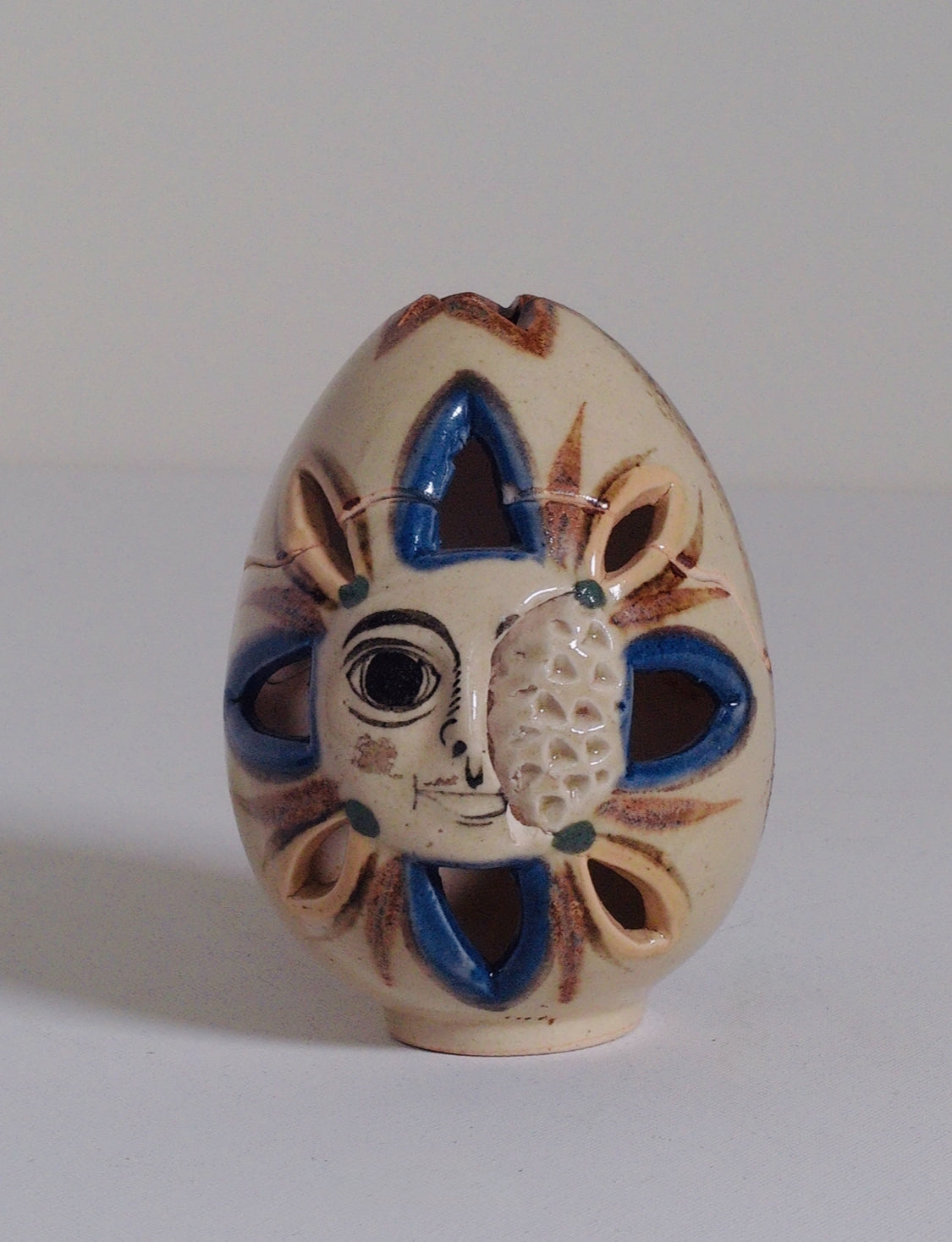 “Carlos Villanueva” Mexican Pottery Incense Burner & Folk Art Candle