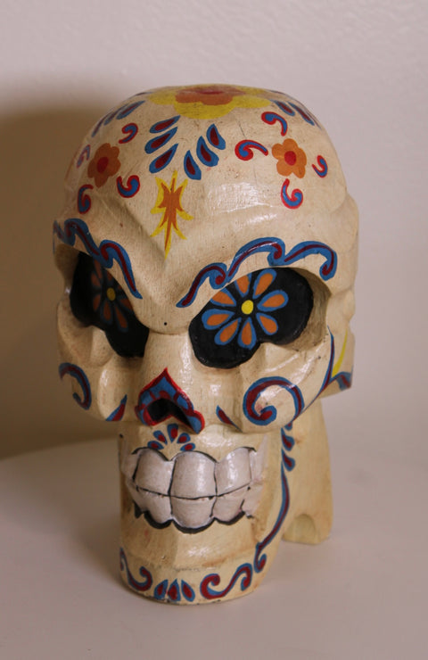 Painted Sugar Skull Sculpture