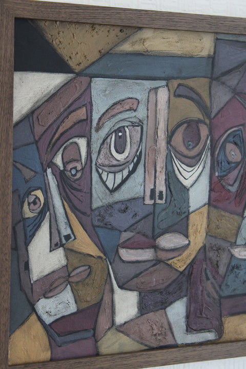 Angela Dickerson Five Faces Original Framed Artwork