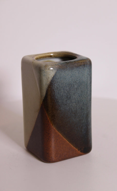 Square Modernist Studio Pottery Vase