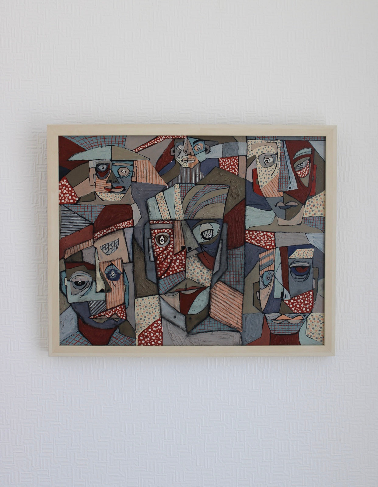 Angela Dickerson Gathered Faces Original Framed Artwork