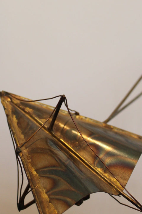 Metal Hang Glider Balance Sculpture on Stone Base — product detail