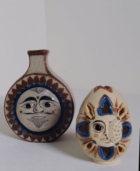 “Carlos Villanueva” Mexican Pottery Incense Burner & Folk Art Candle