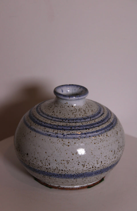 Signed Studio Pottery Palm Tree Bud Vase |