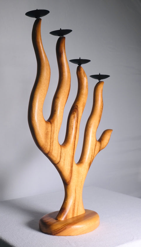 Bintage Wooden Candelabra