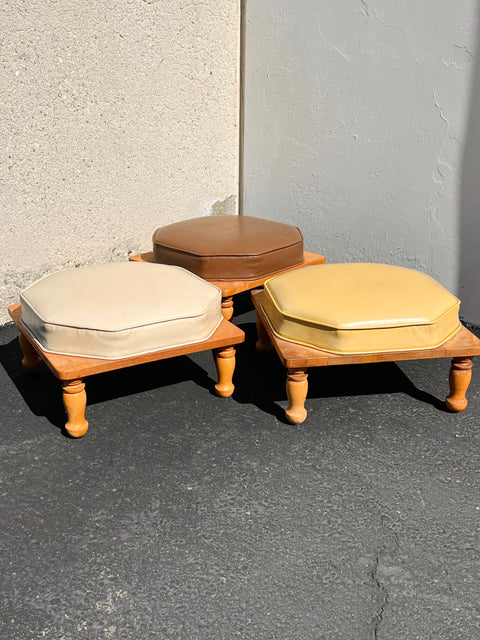 Vintage Mini Set of 3 MCM “Ethan Allen” Stacking Baumritter Foot Stools/Ottomans