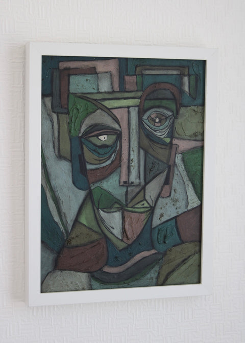 Angela Dickerson Green Gaze Original Framed Artwork
