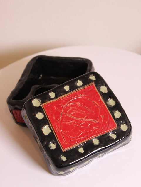 Abstract Studio Pottery Covered Box