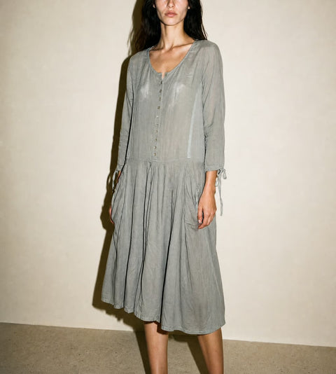 Mono Reno Gray Button-Front Tunic Dress