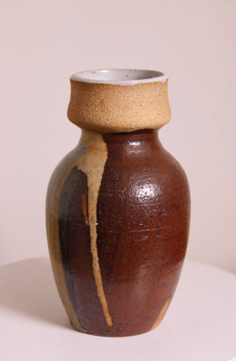Brown Drip Glaze Pottery Vase
