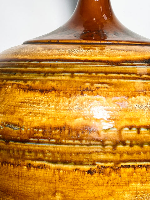 Orange MCM Large Bulbous Drip Table Lamp