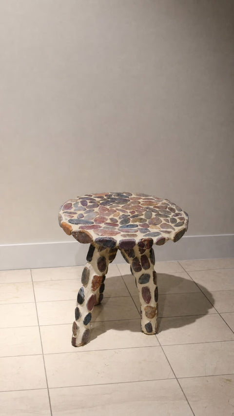 Hand tiled Stone Side Table