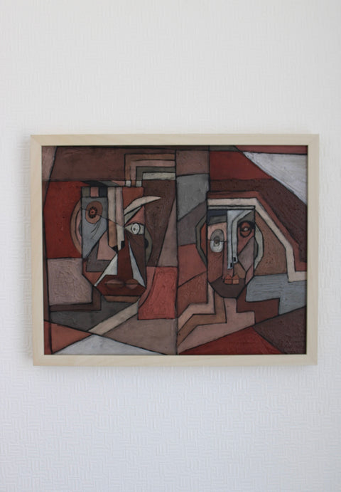 Angela Dickerson Rust Conversation Original Framed Artwork