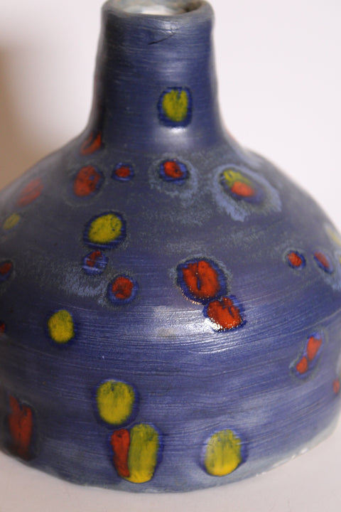 Blue Speckled Studio Pottery Vase