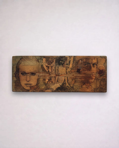 Surrealist Portrait Decorative Panel in Sepia Tones