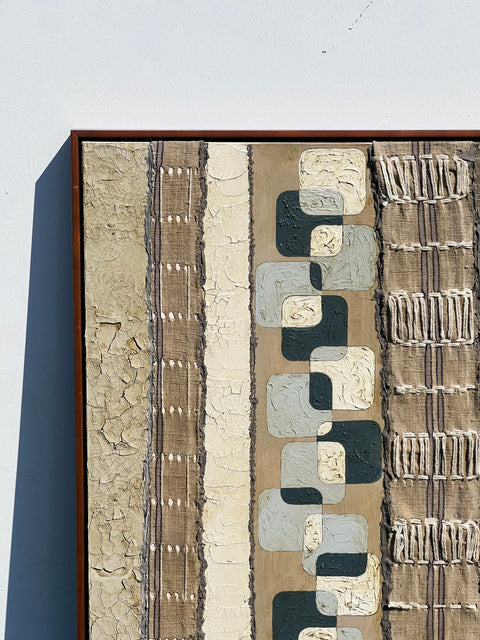 “Interwoven Empire” Mixed Media Wood Frame Abstract