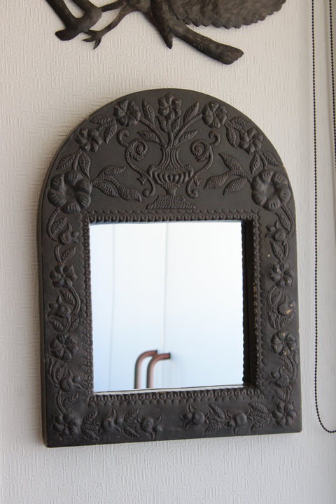 Carved metal Wood Arched Wall Mirror