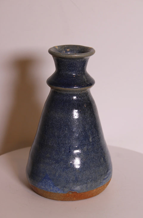 Vintage Blue Studio Pottery Bottle Vase