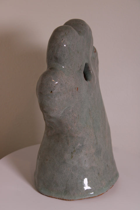 Gray Ceramic Paw Sculpture